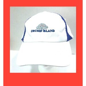 Orchid Island Golf Hat Cap Women's S Embroidered White Purple Polyester‎